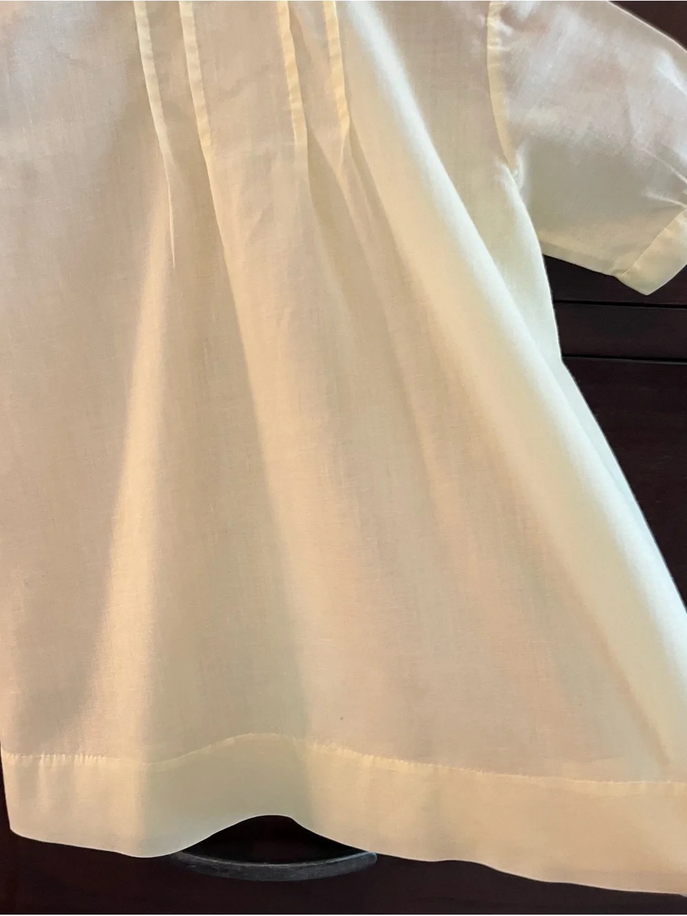 Vintage Pale Butter Yellow with  Embroidered Collar Kids Dress by Feltman Bros